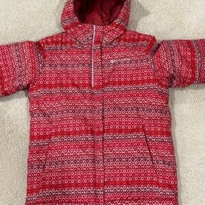 Like New Girl Columbia Red Patterned Ski Jacket
